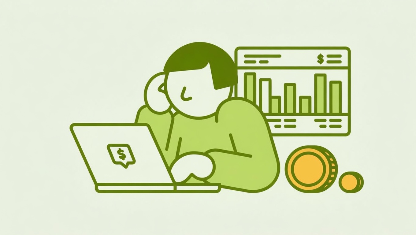 A new Shopify store owner looking at a small first payout notification on their phone with a confused expression